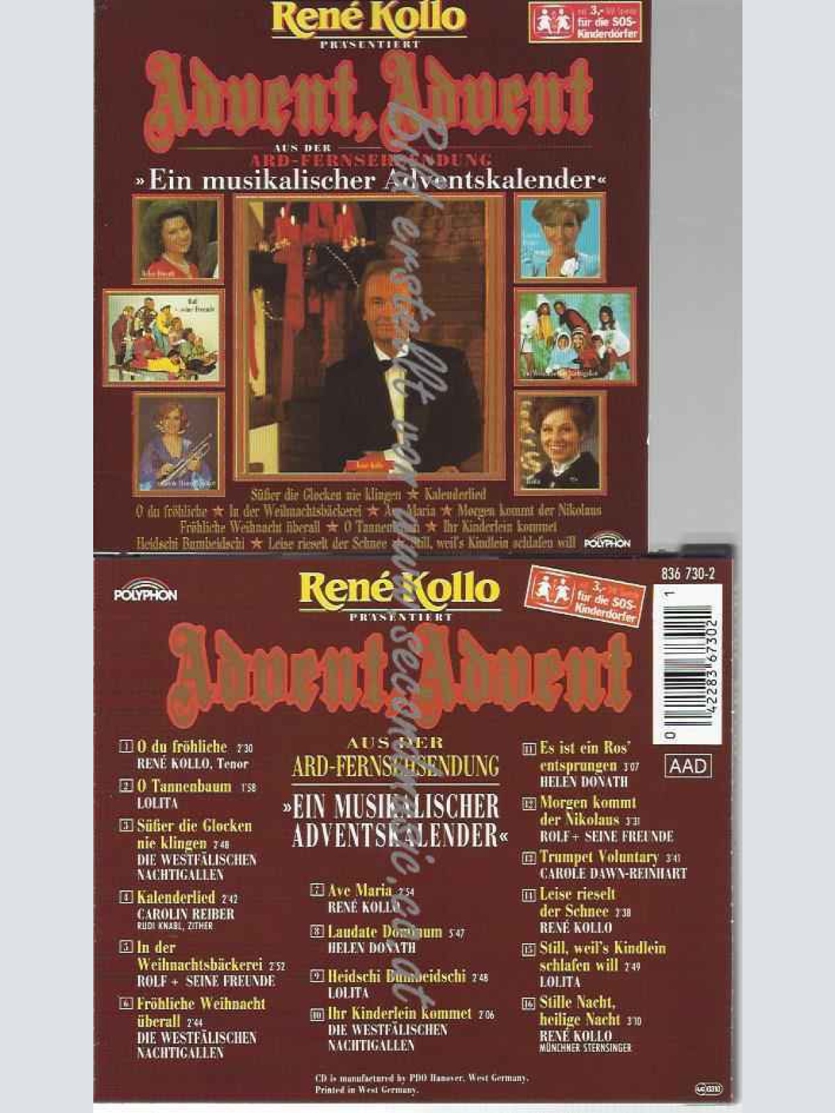 CD--VARIOUS | --ADVENT,ADVENT- Rene Kollo
