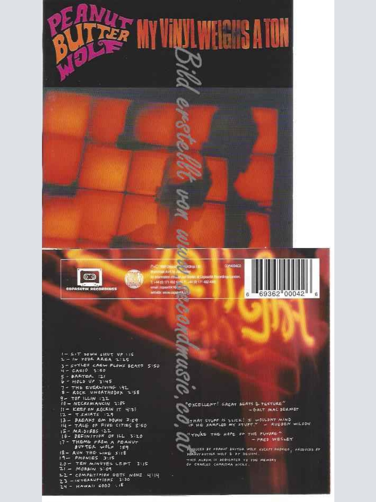 CD--Peanut Butter Wolf  --Weighs A Ton