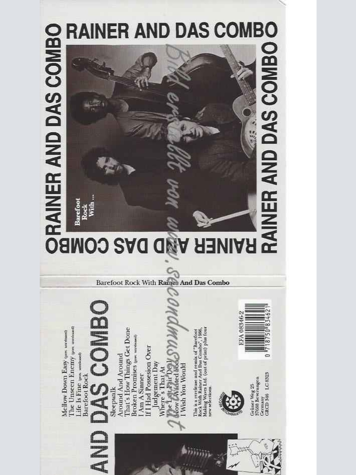 CD--Ranier & Das Combo  --Barefoot Rock With...