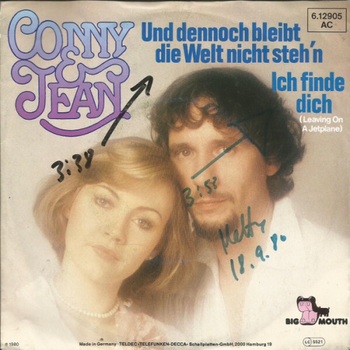 7", Single, Promo Conny & Jean - Und Dennoch Bleibt Die Welt Nicht Steh'n / I...