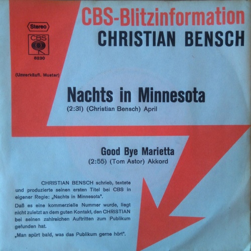 7", Single, Promo Christian Bensch - Nachts In Minnesota