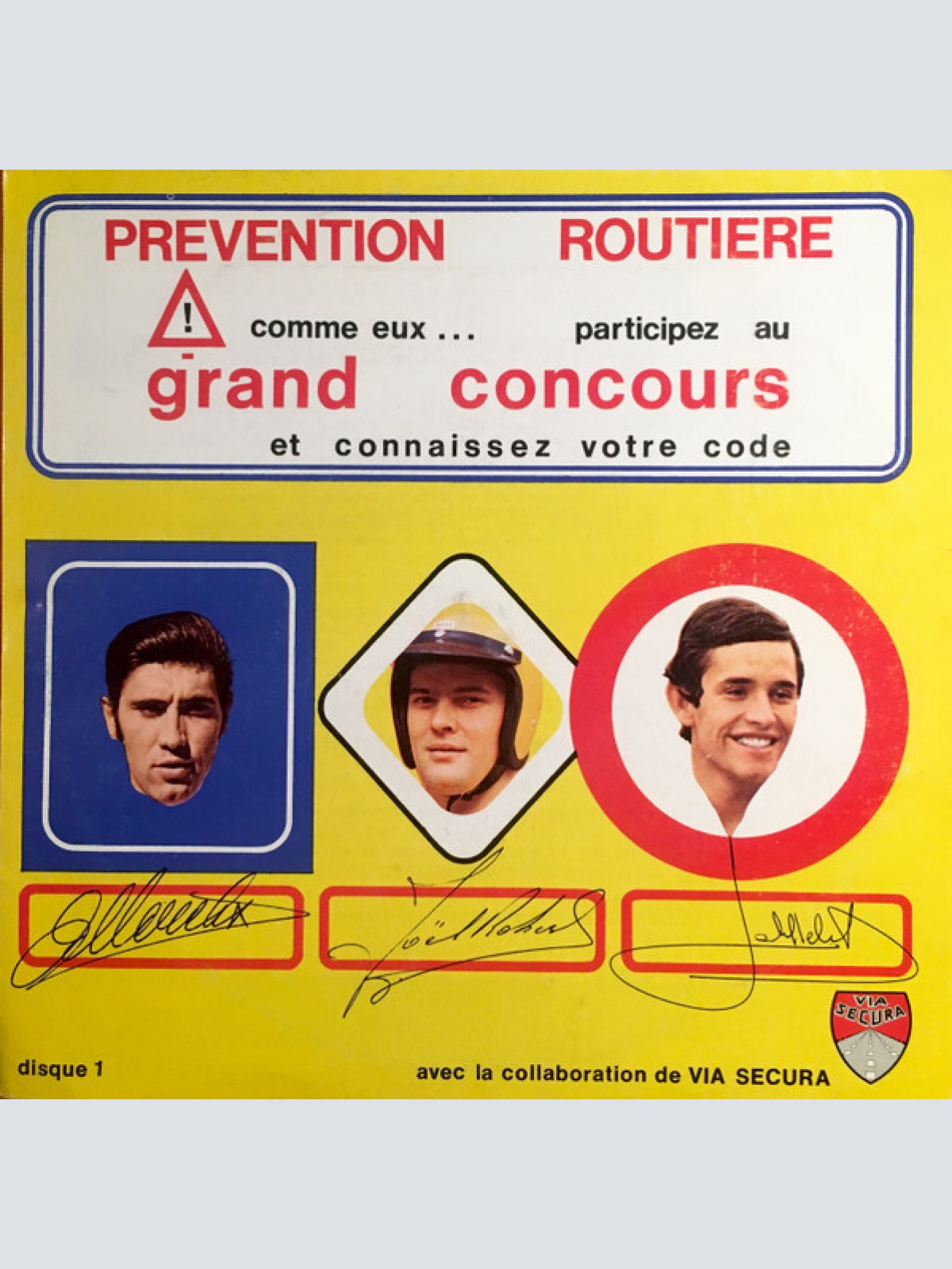 Flexi, 7" Eddy Merckx, Joël Robert, Jacky Ickx - Prévention Routière (Disque ...