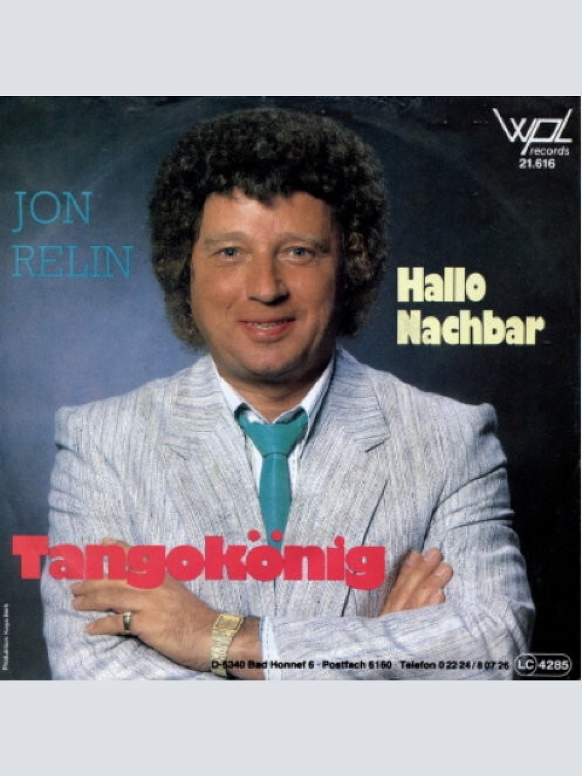 7", Single Jon Relin - Tangokönig