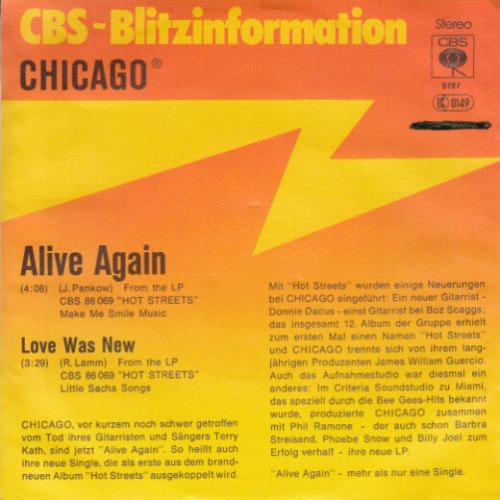 7", Single, Promo Chicago (2) - Alive Again
