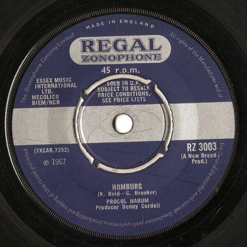 7", Single, 4-p Procol Harum - Homburg