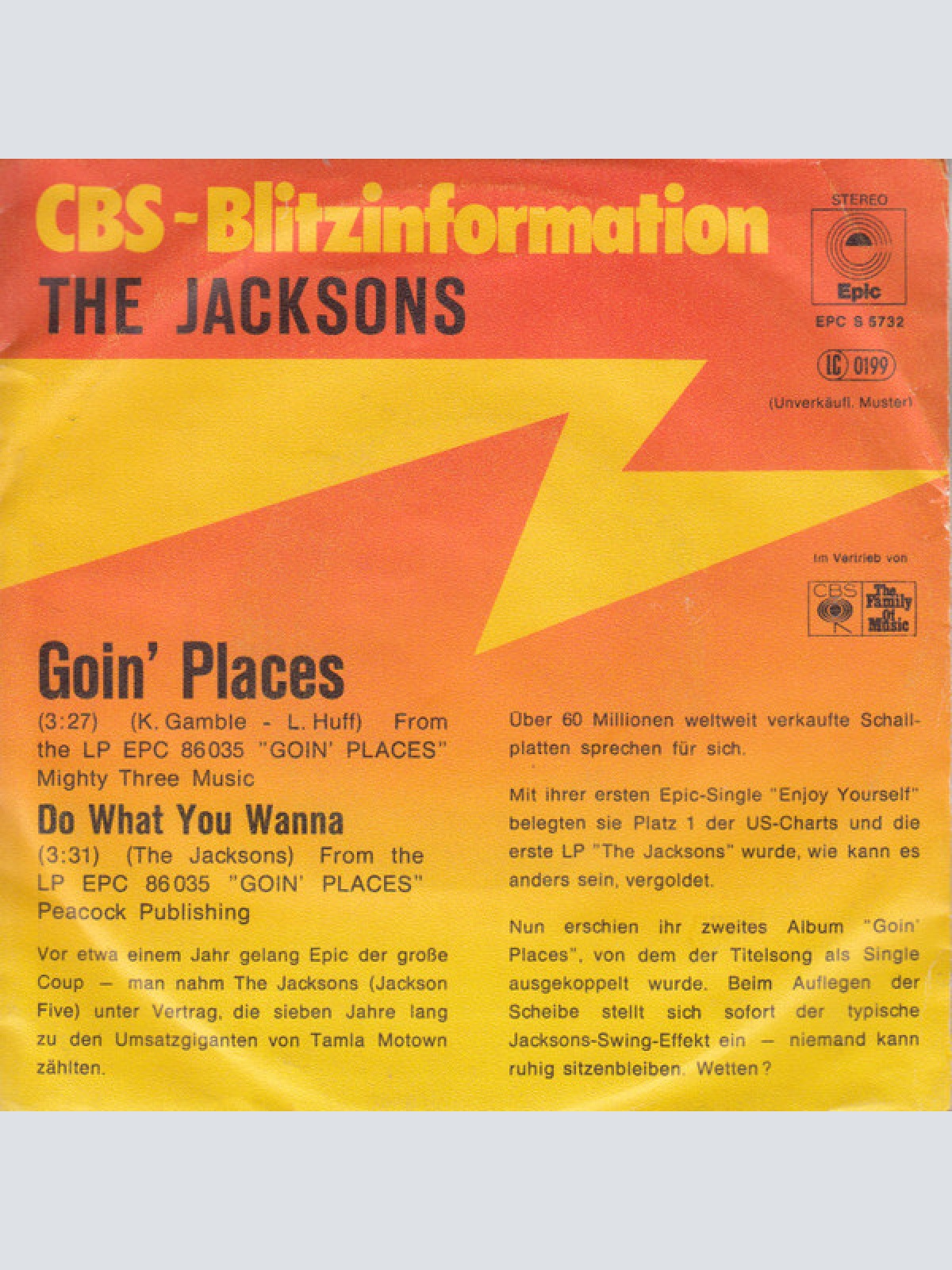 7", Single, Promo The Jacksons - Goin' Places