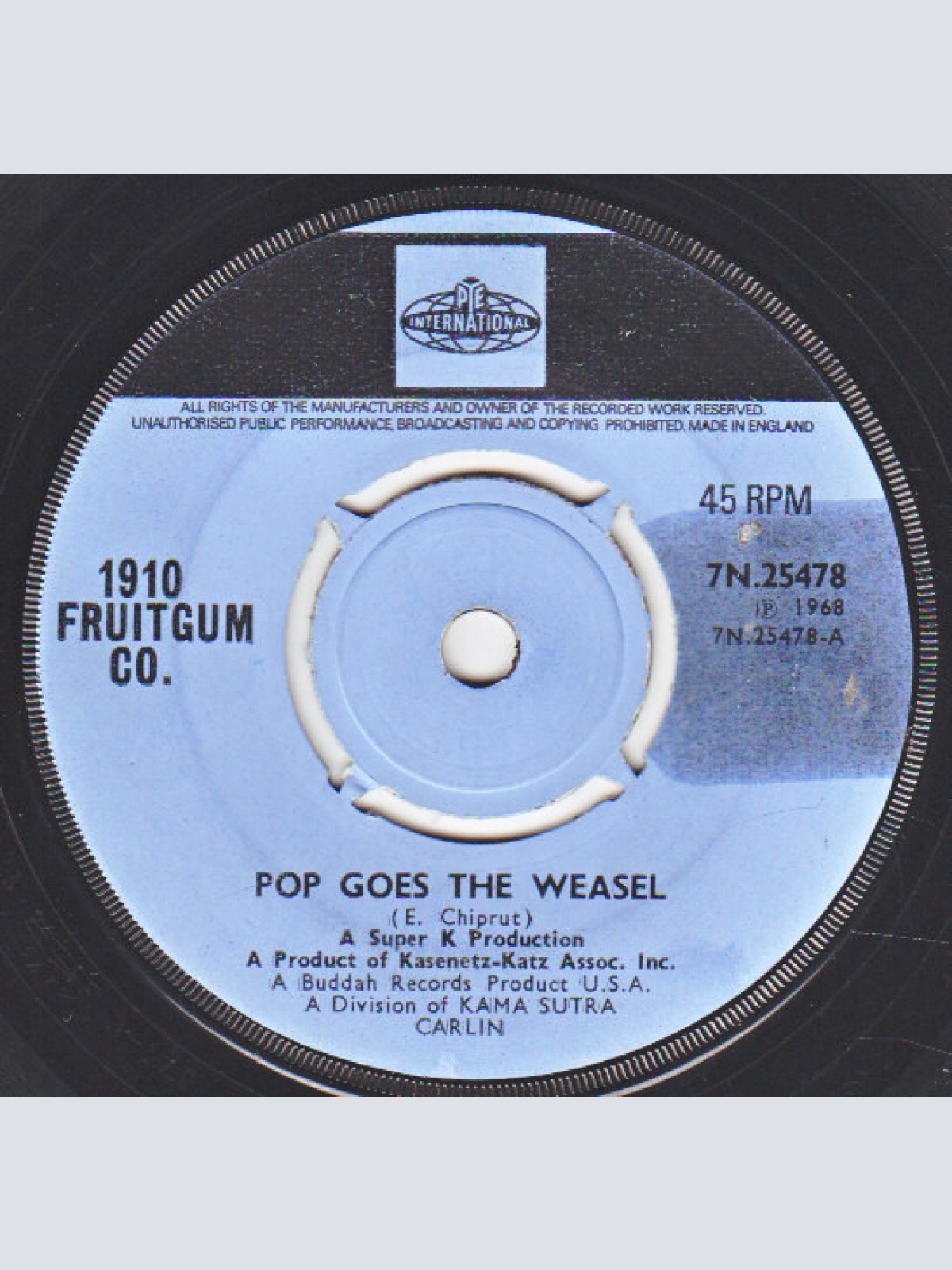 7", Single, Mono 1910 Fruitgum Company - Pop Goes The Weasel