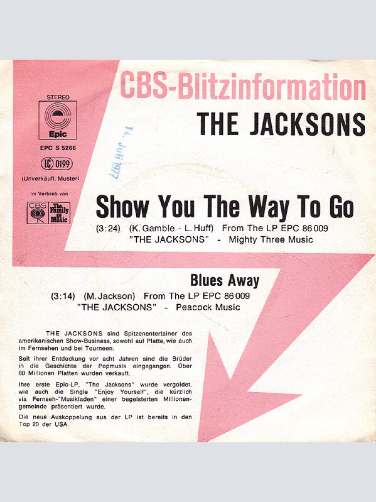 7", Single, Promo The Jacksons - Show You The Way To Go