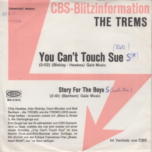 7", Single, Promo The Trems - You Can't Touch Sue