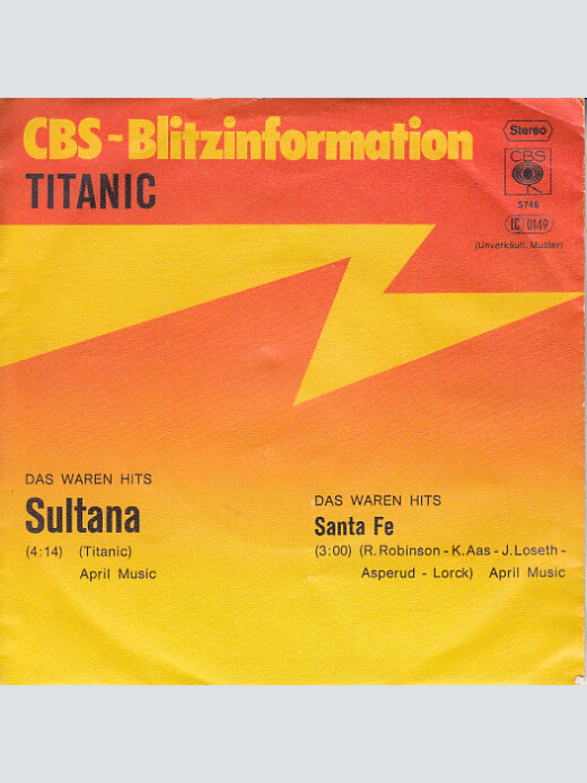 7", Single, Promo Titanic (3) - Sultana