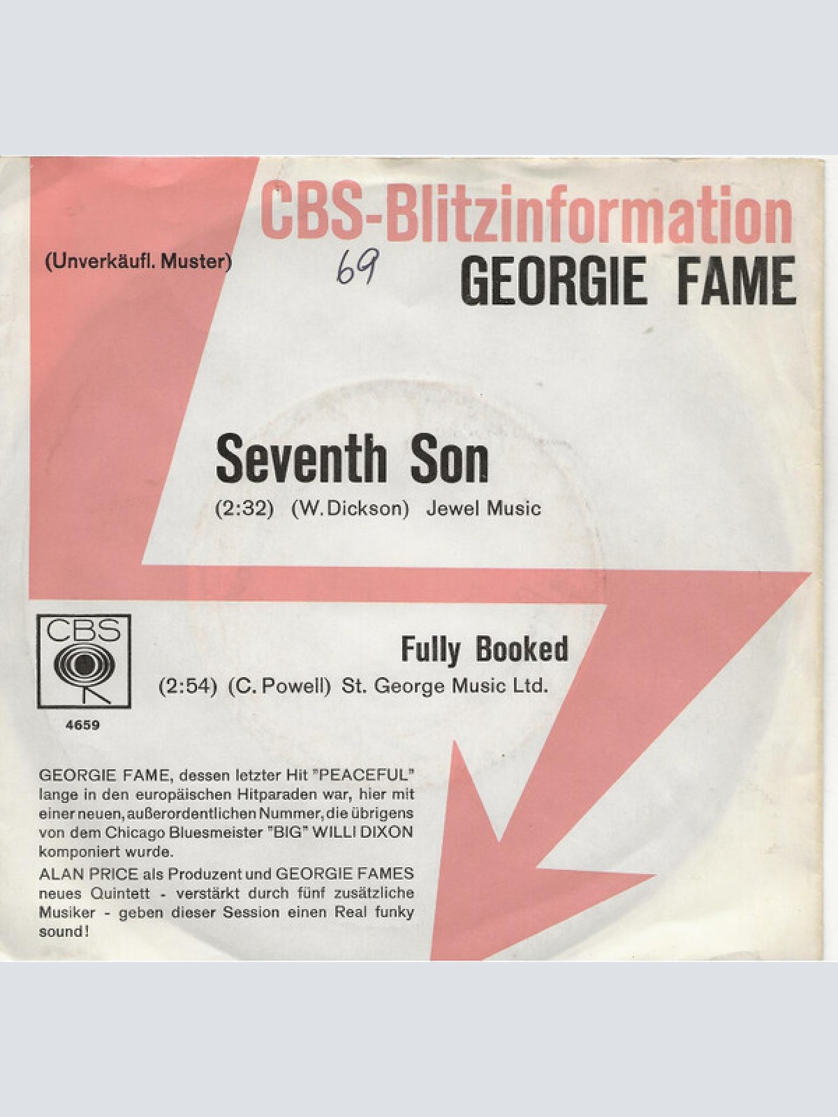 7", Promo Georgie Fame - Seventh Son