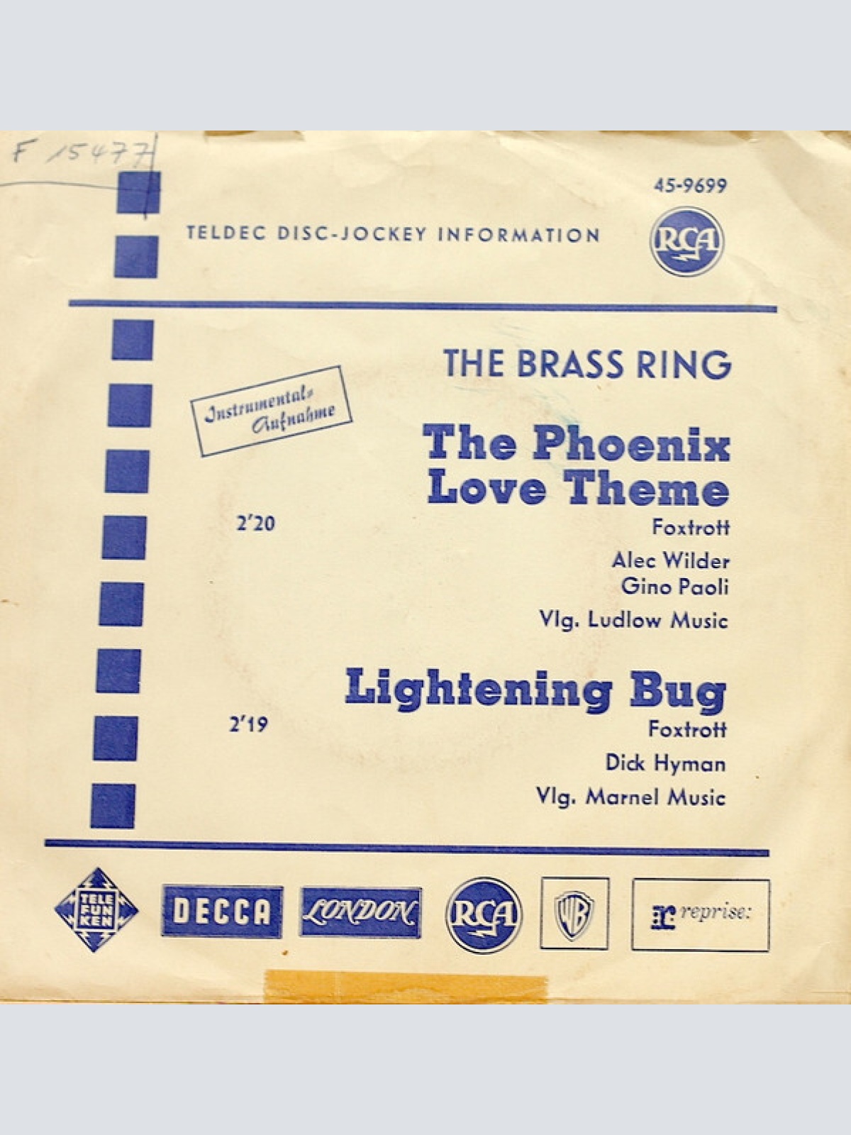 7", Single The Brass Ring - The Phoenix Love Theme / Lightening Bug