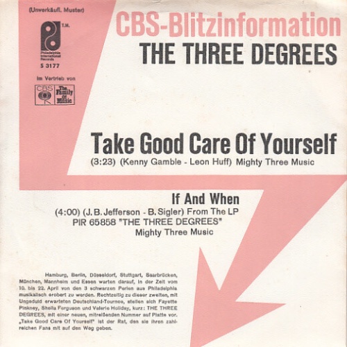 7", Single, Promo The Three Degrees - Take Good Care Of Yourself