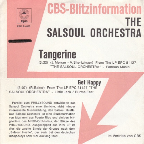 7", Single, Promo The Salsoul Orchestra - Tangerine