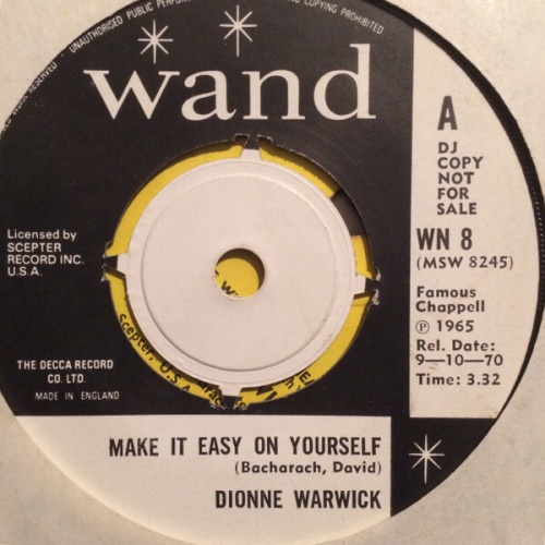 7", Single, Promo Dionne Warwick - Make It Easy On Yourself / Knowing When To...