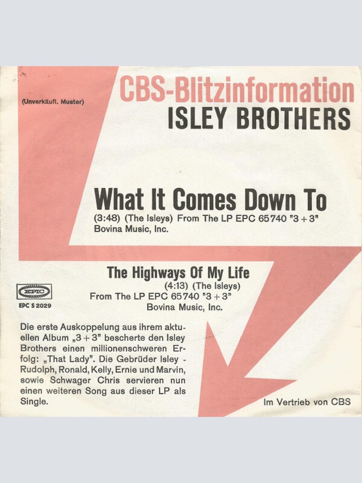 7", Single, Promo Isley Brothers* - What It Comes Down To