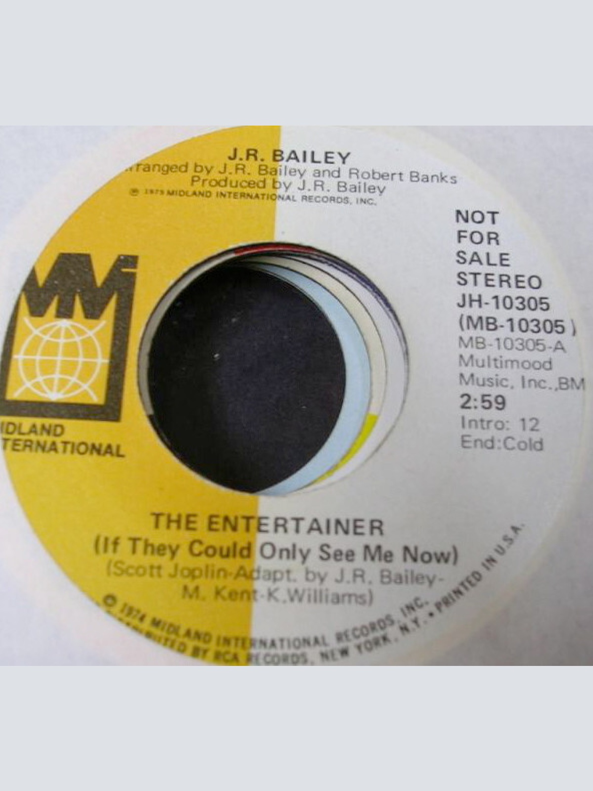 7", Promo J.R. Bailey - If They Could Only See Me Now (The Entertainer)