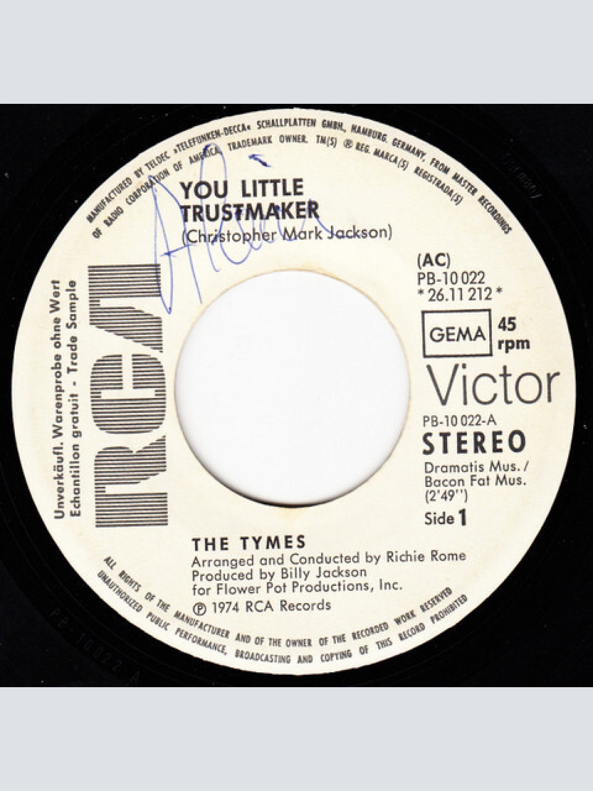 7", Single, Promo The Tymes - You Little Trustmaker