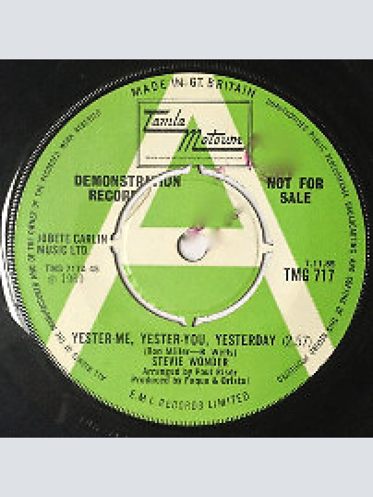 7", Promo Stevie Wonder - Yester-Me, Yester-You, Yesterday / I'd Be A Fool Ri...