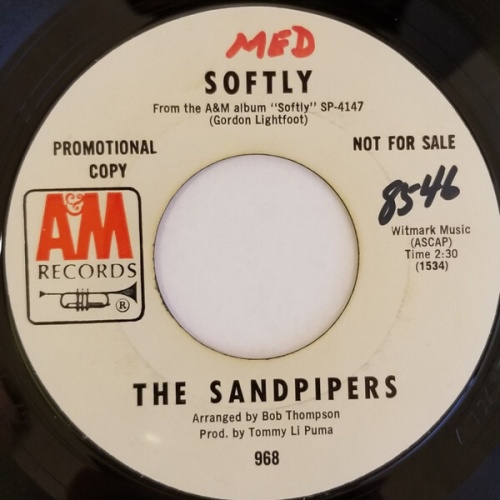 7", Promo, Sty The Sandpipers - Softly