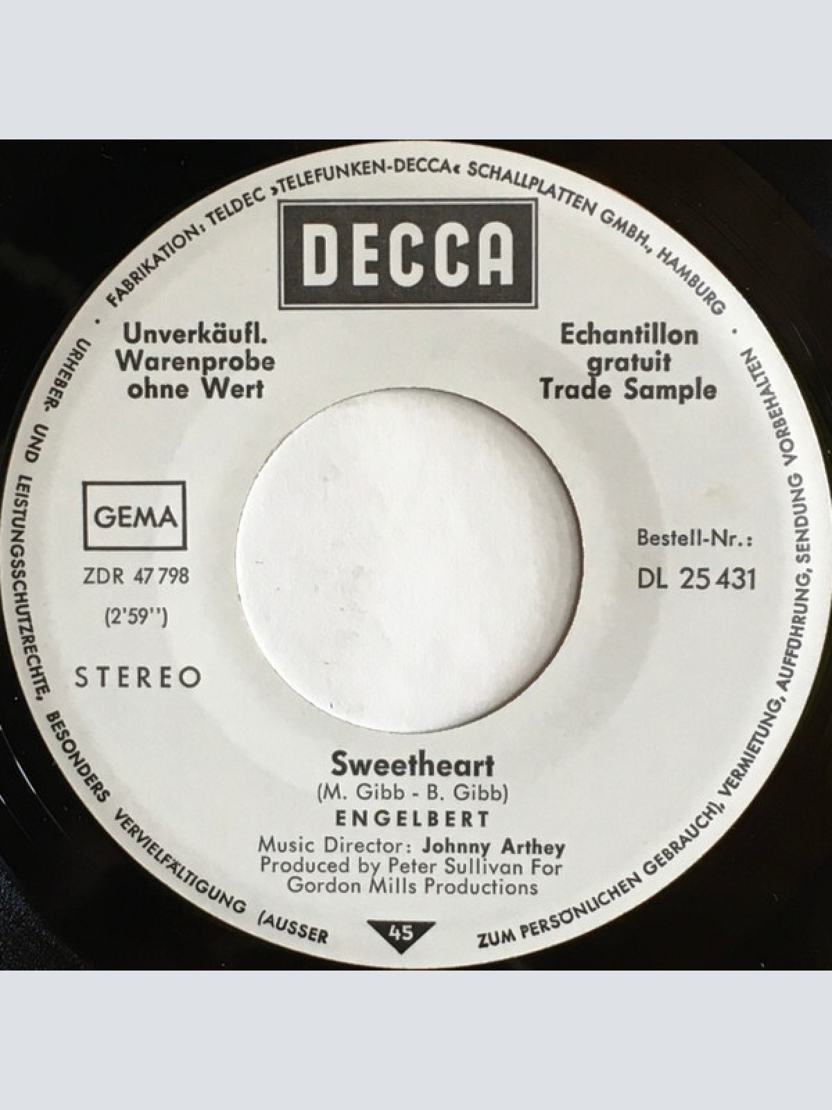 7", Single, Promo Engelbert* - Sweetheart