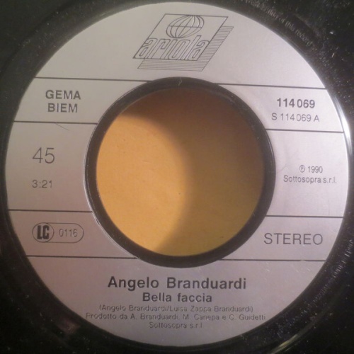 7", S/Sided, Promo Angelo Branduardi - Bella Faccia