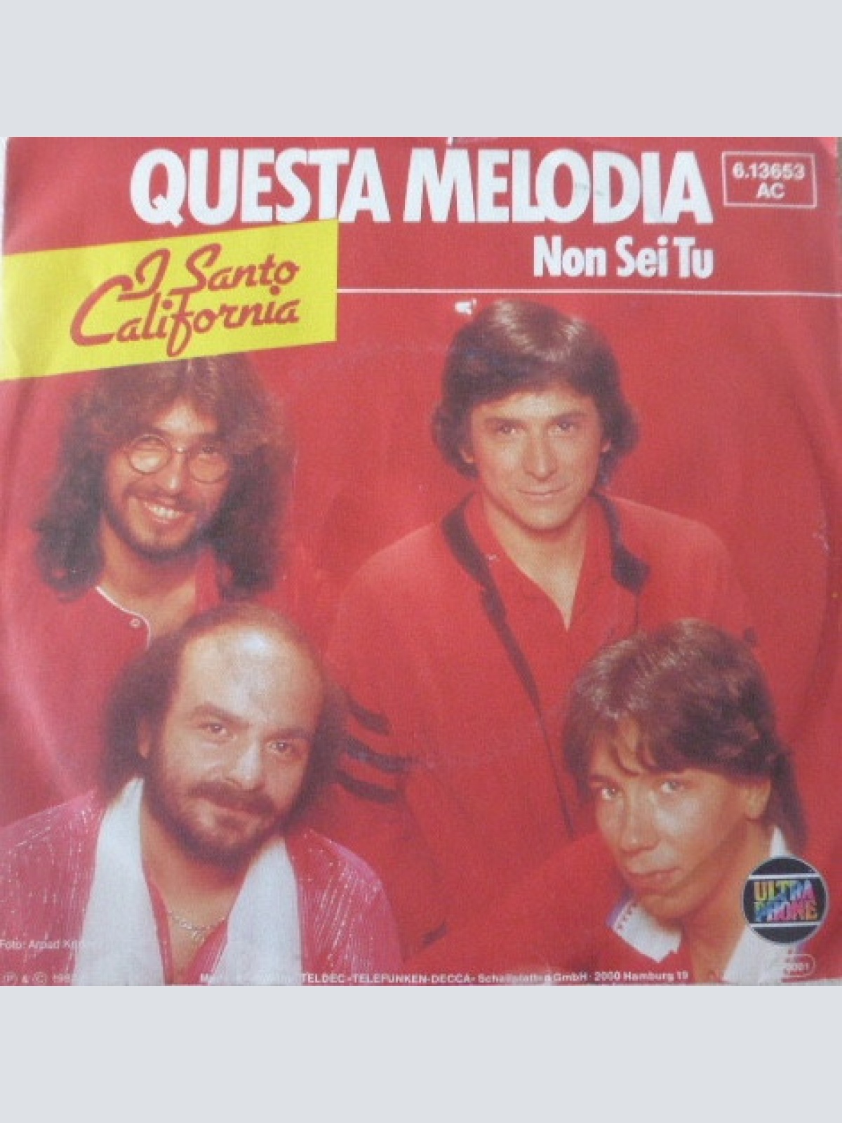 7", Single I Santo California - Questa Melodia