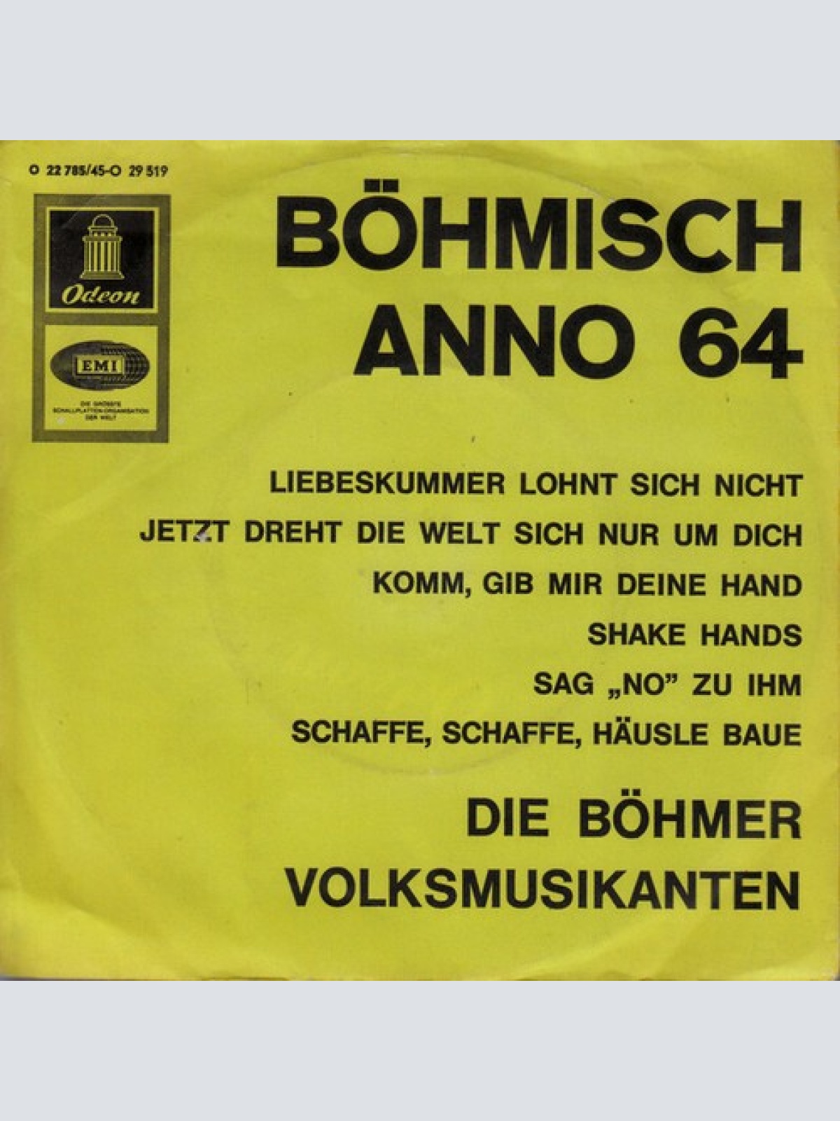 7", Mono, Mixed Die Böhmer Volksmusikanten* - Böhmisch Anno 64