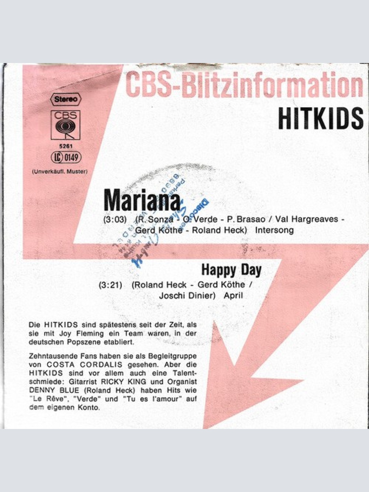 7", Single, Promo Hitkids* - Mariana