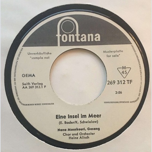 7", Single, Mono, Promo Nana Mouskouri - Eine Insel Im Meer