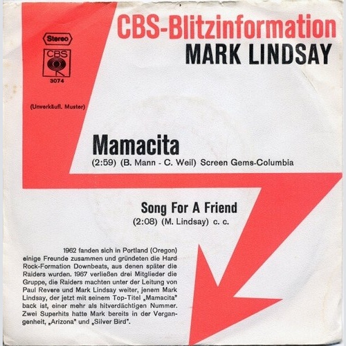 7", Promo Mark Lindsay - Mamacita