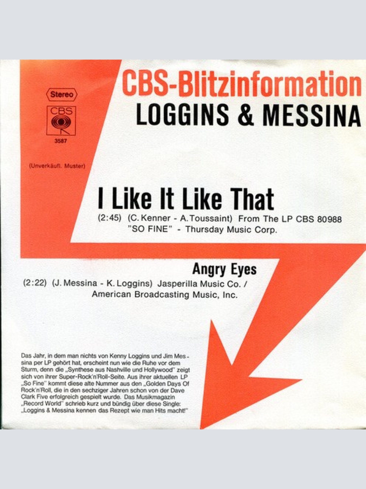 7", Single, Promo Loggins & Messina* - I Like It Like That