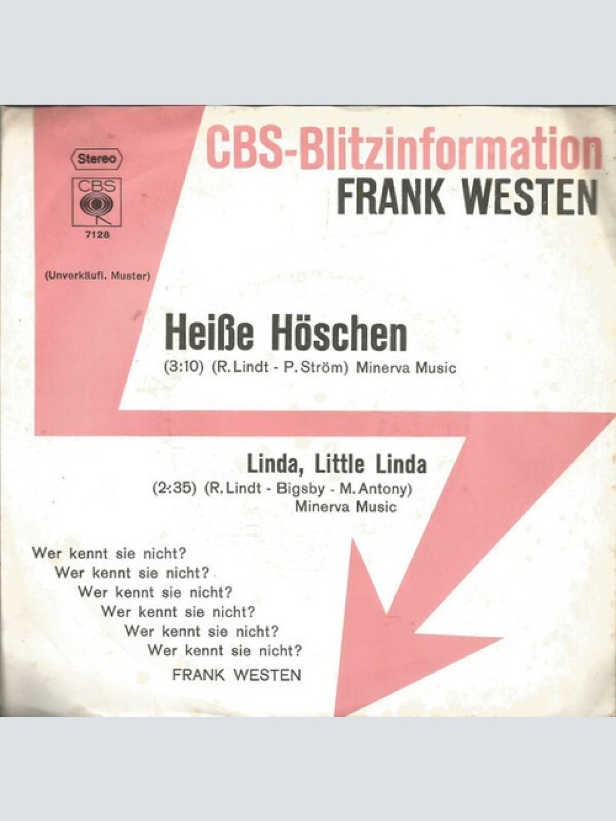 7", Single, Promo Frank Westen - Heisse Höschen