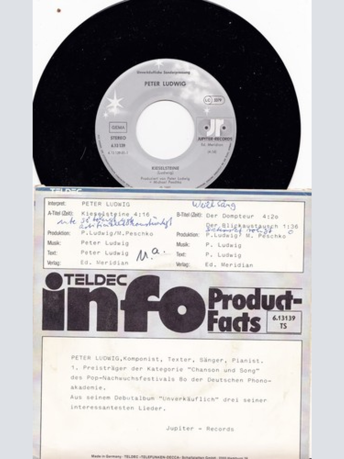 7", Promo Peter Ludwig - Kieselsteine