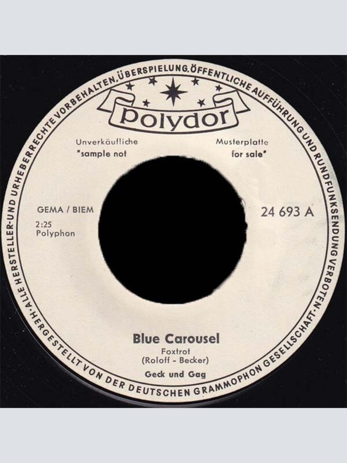 7", Promo Geck Und Gag - Blue Carousel