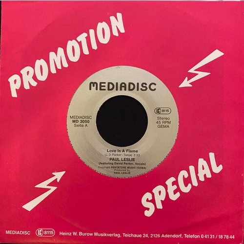 7", Single Paul Leslie - Love Is A Flame / I Believe
