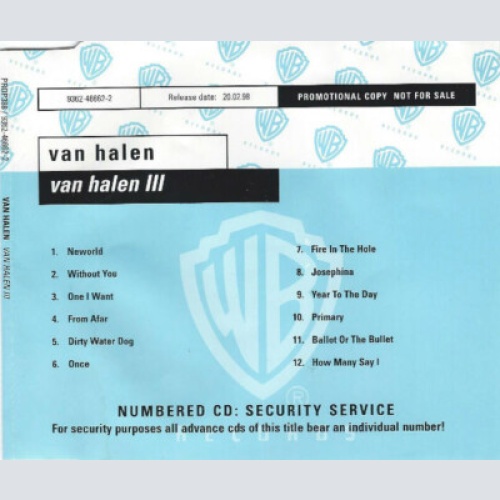 CD, Album, Promo Van Halen - Van Halen III