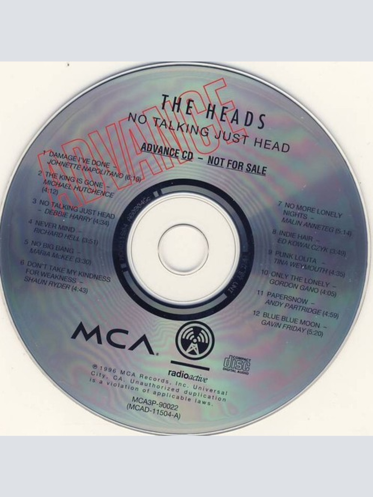 CD, Advance, Album, Promo The Heads - No Talking Just Head