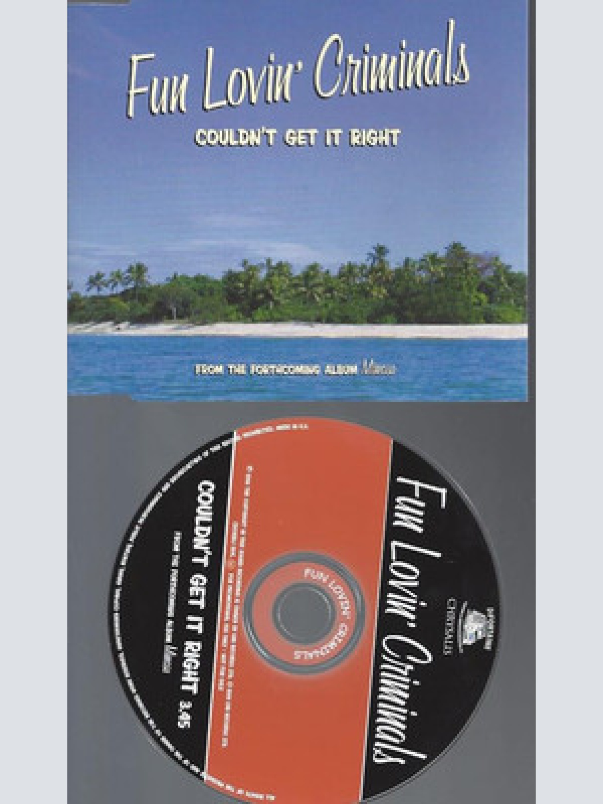 CD--FUN LOVIN CRIMINALS--COULDN'T GET IT RIGHT--1TRACK --PROMO