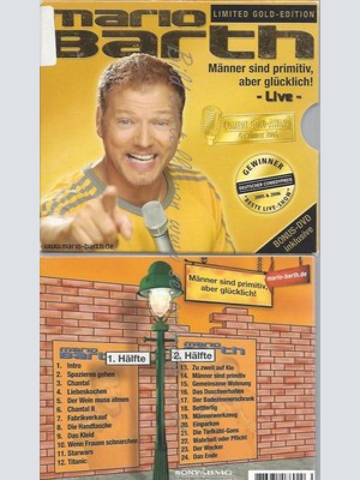 CD--MARIO BARTH -- --CD -- LIMITED GOLD EDITION - MÄNNER SIND PRIMITIV, ABER GLÜ