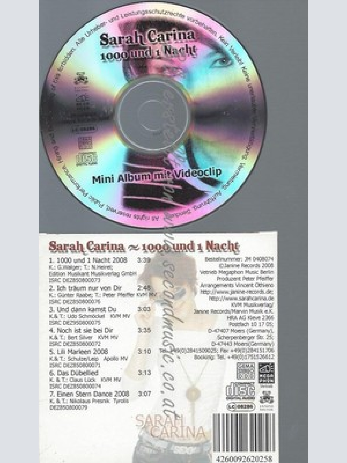 CD--SARAH CARINA -- - SINGLE -- 1000 UND 1 NACHT [7 TRACKS]