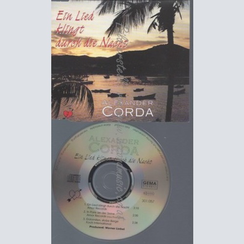 CD--ALEXANDER CORDA--EIN LIED KLINGT DURCH DIE NACHT -3 TRACKS-SINGLE