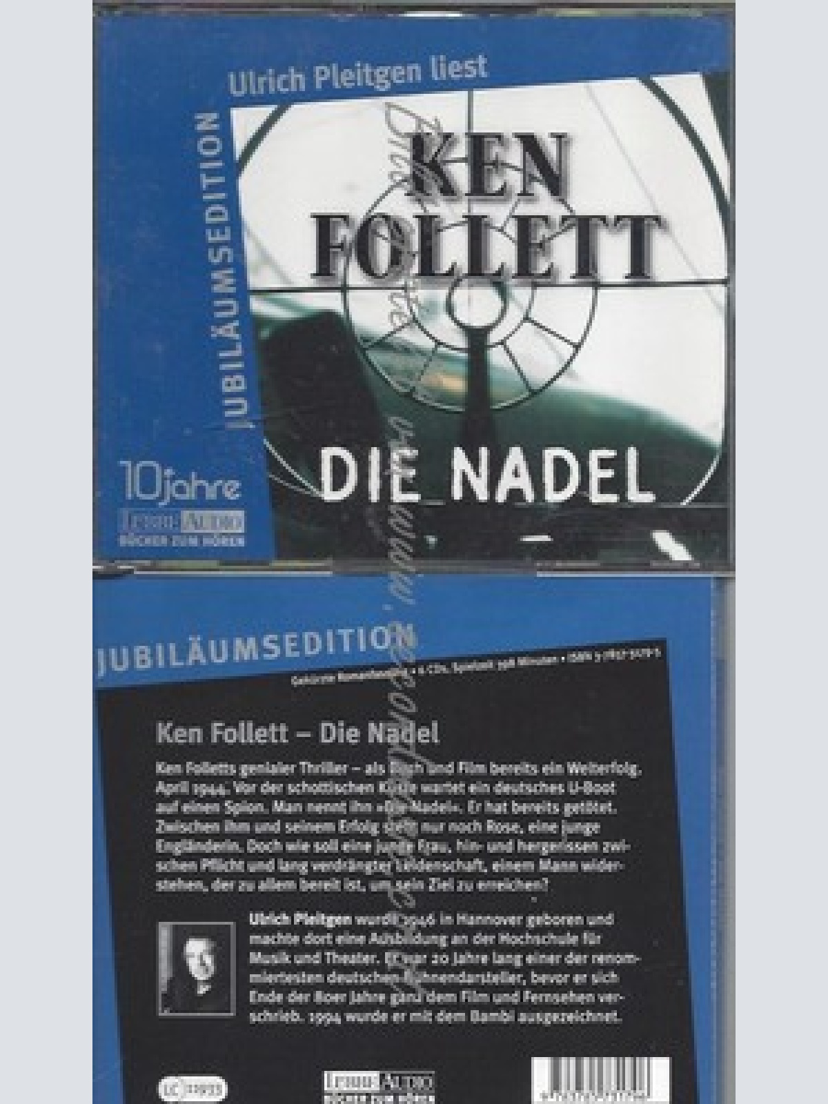 CD--KEN FOLLETT UND ULRICH PLEITGEN - - AUDIOBOOK -- DIE NADEL: GEKÜRZTE ROMANFA