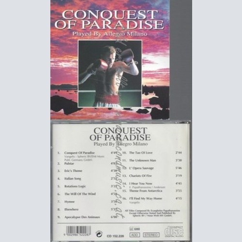CD--VANGELIS -- CONQUEST OF PARADISE -PLAYED BY ALLEGRO MILANO-