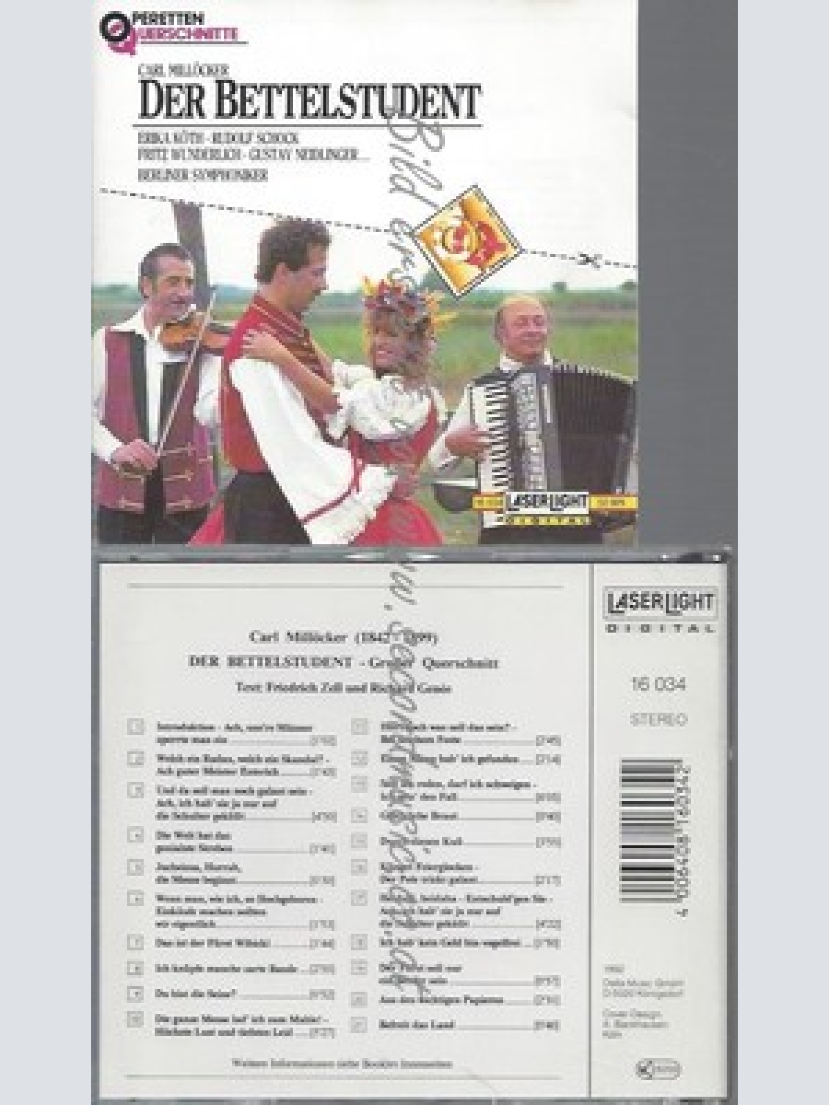 CD--KÖTH, SCHOCK, WUNDERLICH UND BES -- -- DER BETTELSTUDENT --