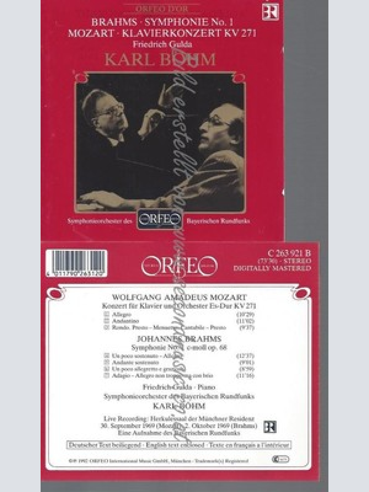 CD--MOZART: KLAVIERKONZERT ES---BRAHMS: SYMPHONIE NR. 1