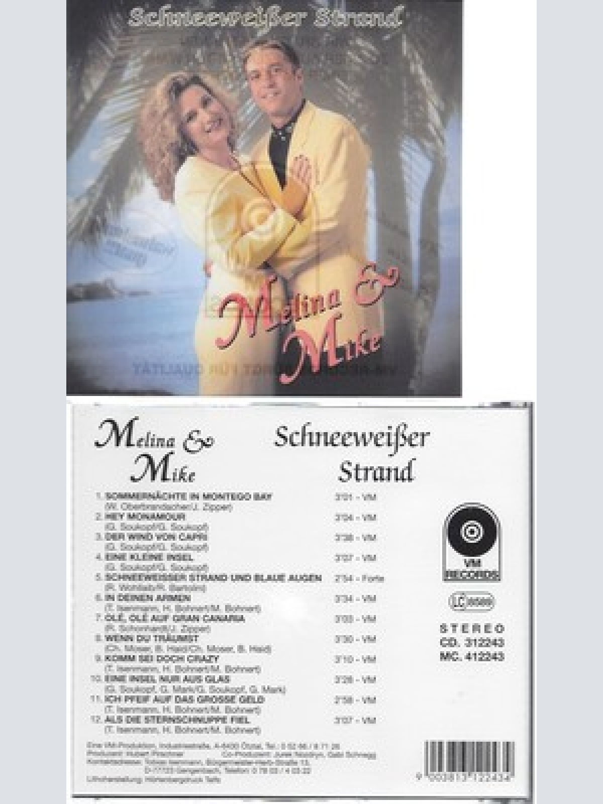 CD--MELINA & MIKE--SCHNEEWEISSER STRAND