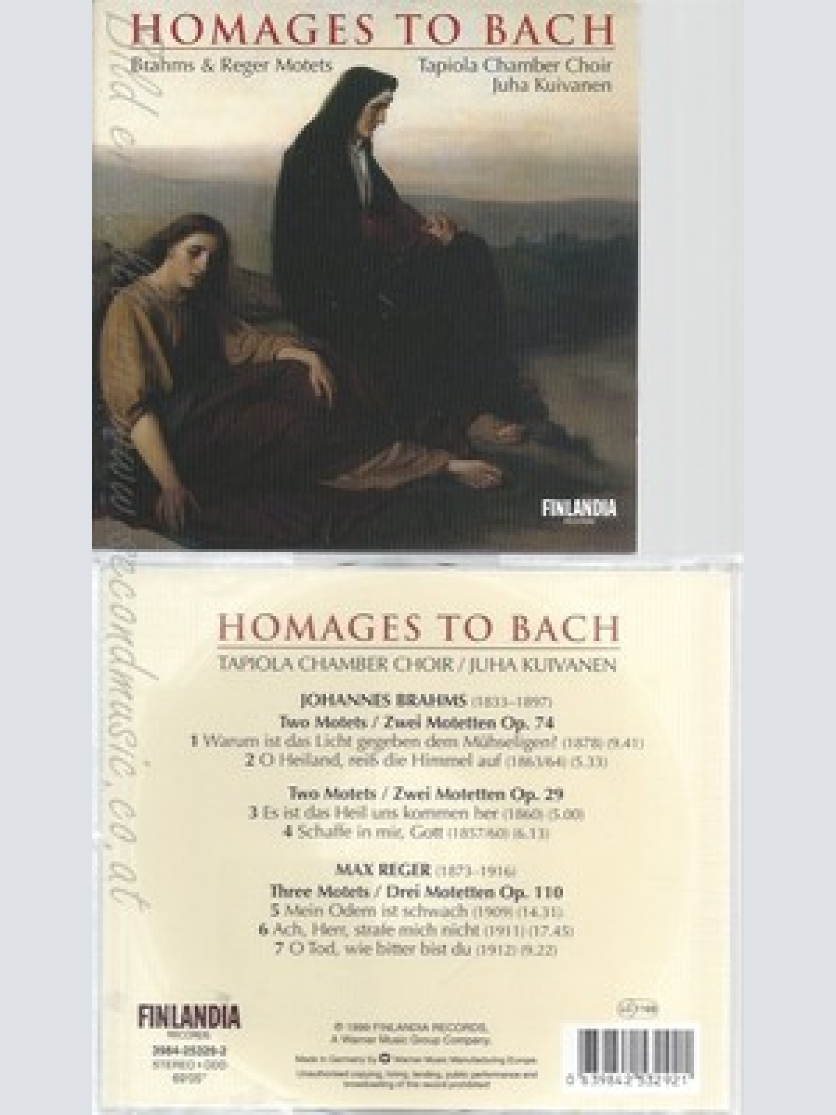 CD--TAPIOLA CHAMBER CHOIR, KUIVANEN, JOHANNES BRAHMS -- UND REGER -- -- HOMAGES