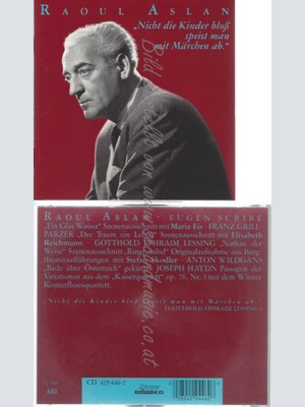 CD--RAOUL ASLAN--NICHT DIE KINDER BLOSS SPEISSST MAN MIT MAERCHEN AB