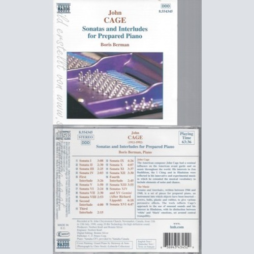 CD--BORIS BERMAN UND JOHN CAGE -- -- -- SONATEN UND INTERLUDIEN FÜR PRÄPARIERTES
